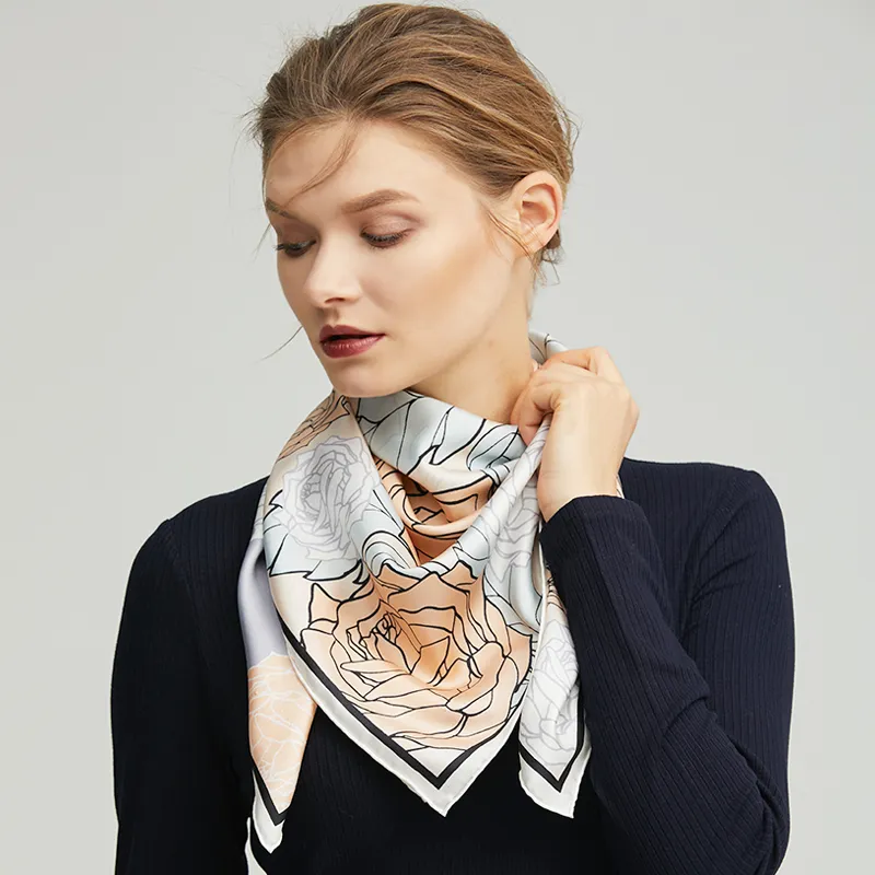 MARJAKURKI Silk Square Scarf Women's-7