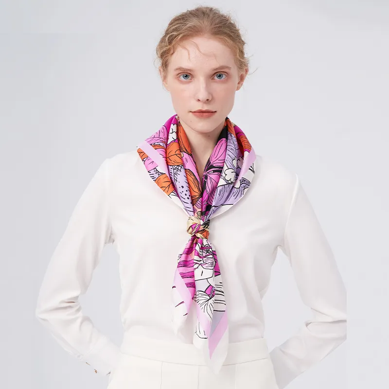 MARJAKURKI Silk Large Scarf Women's-8
