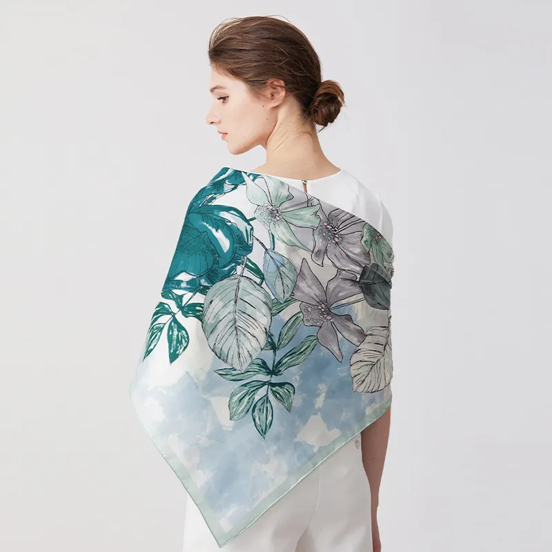 MARJAKURKI Silk Square Scarf Women's-3