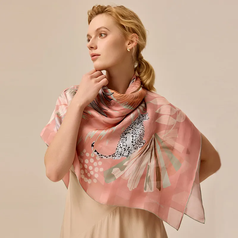 MARJAKURKI Silk Large Scarf Women's-3