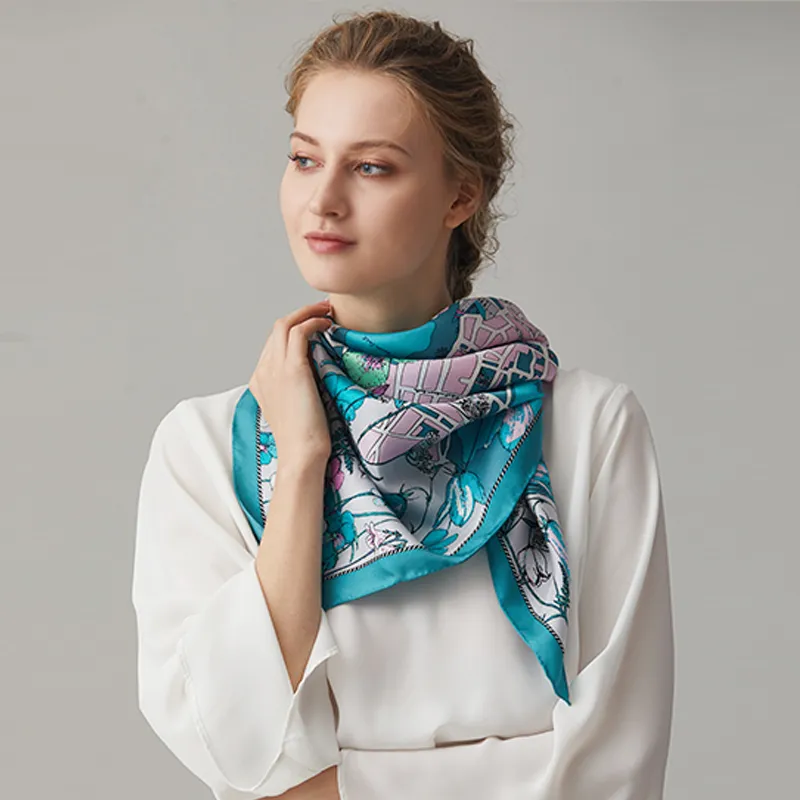 MARJAKURKI Silk Large Scarf Women's-6