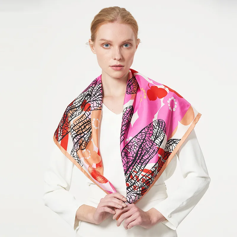 MARJAKURKI Silk Large Scarf Women's-2