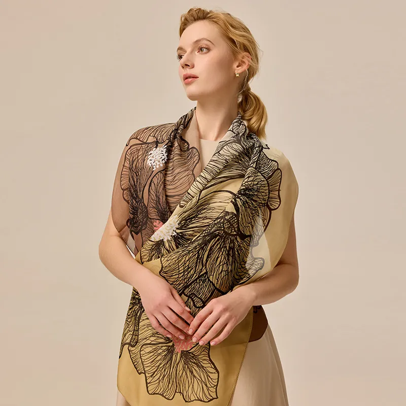 MARJAKURKI Silk Long Scarf Women's-1