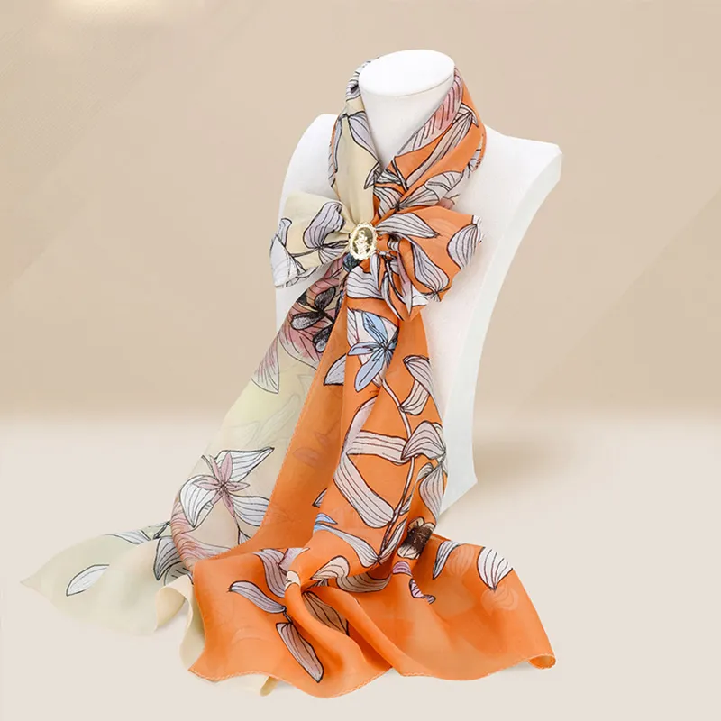 MARJAKURKI Silk Long Scarf Women's-9