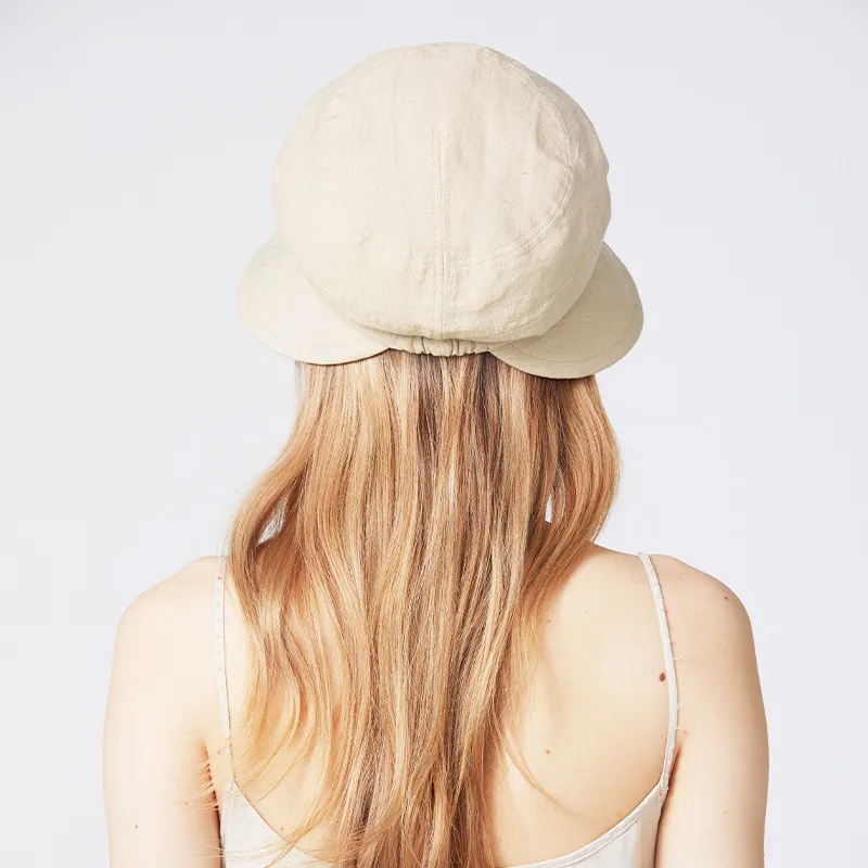 MARJAKURKI Linen Sun Protection Hat, Suitable For Office And Travel, Breathable And Versatile Women's-4