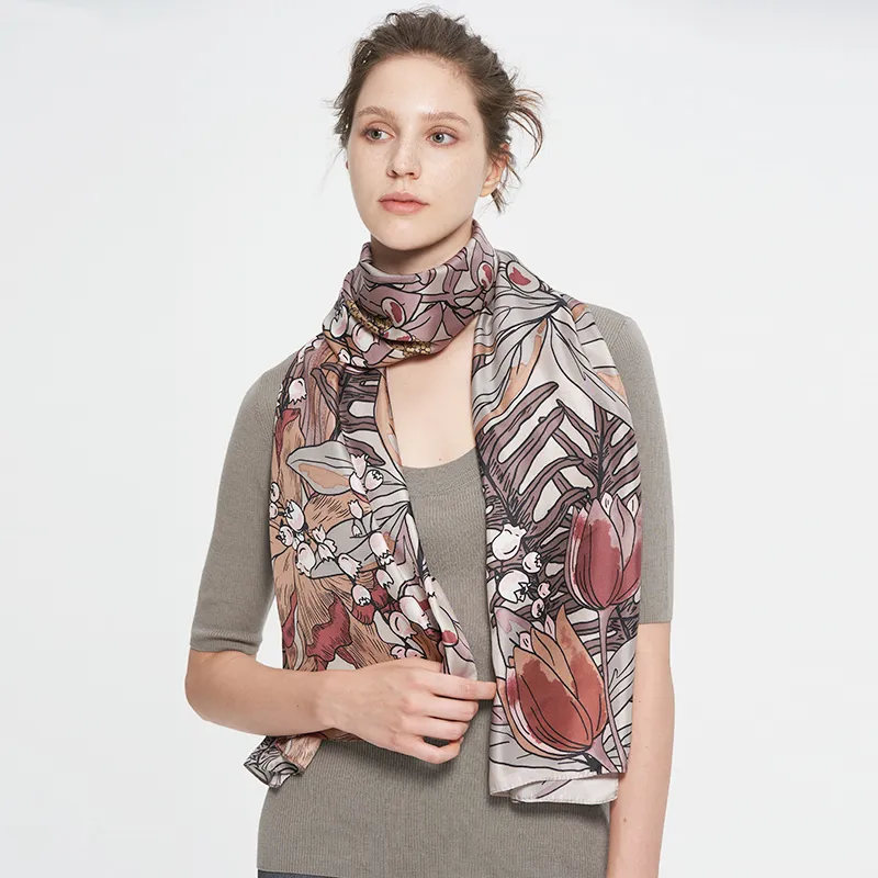 MARJAKURKI Silk Scarves Women's-2