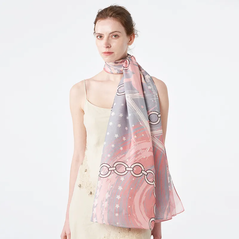MARJAKURKI Silk Long Scarf Women's-5