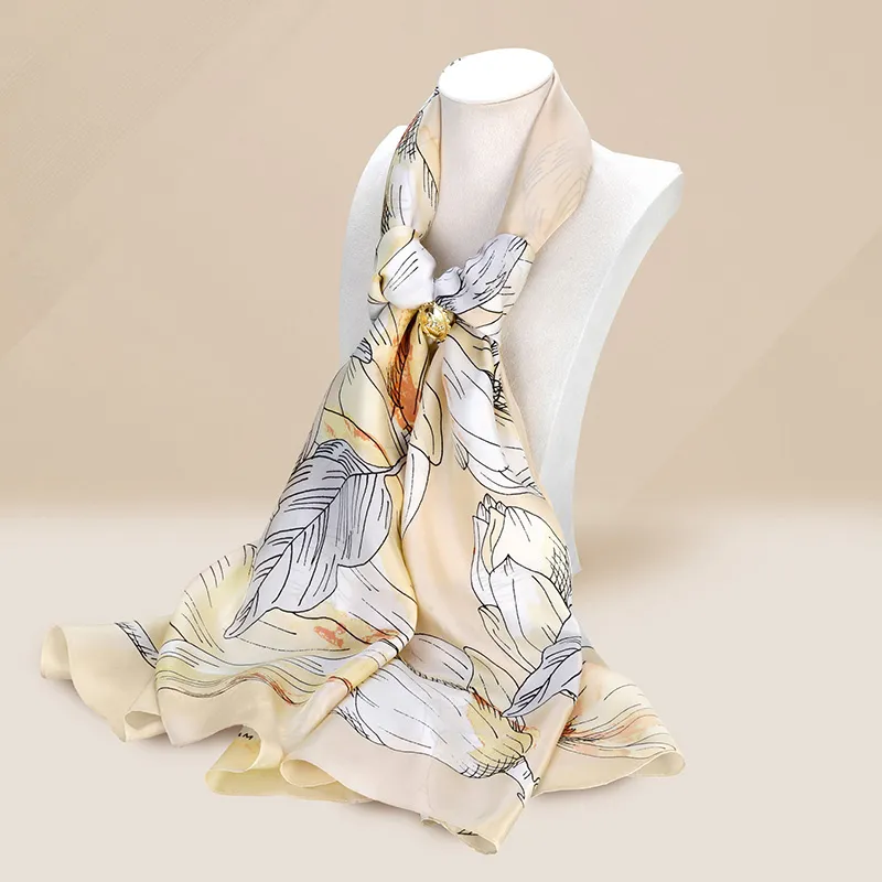 MARJAKURKI Silk Long Scarf Women's-5