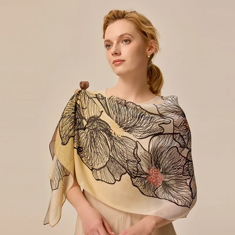 MARJAKURKI Silk Long Scarf Women's-2