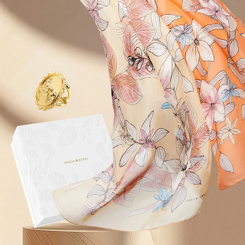 MARJAKURKI Silk Long Scarf Women's-8