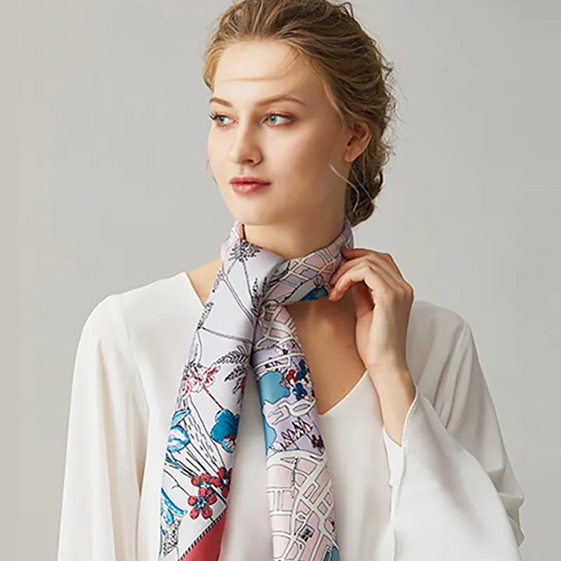 MARJAKURKI Silk Large Scarf Women's-10