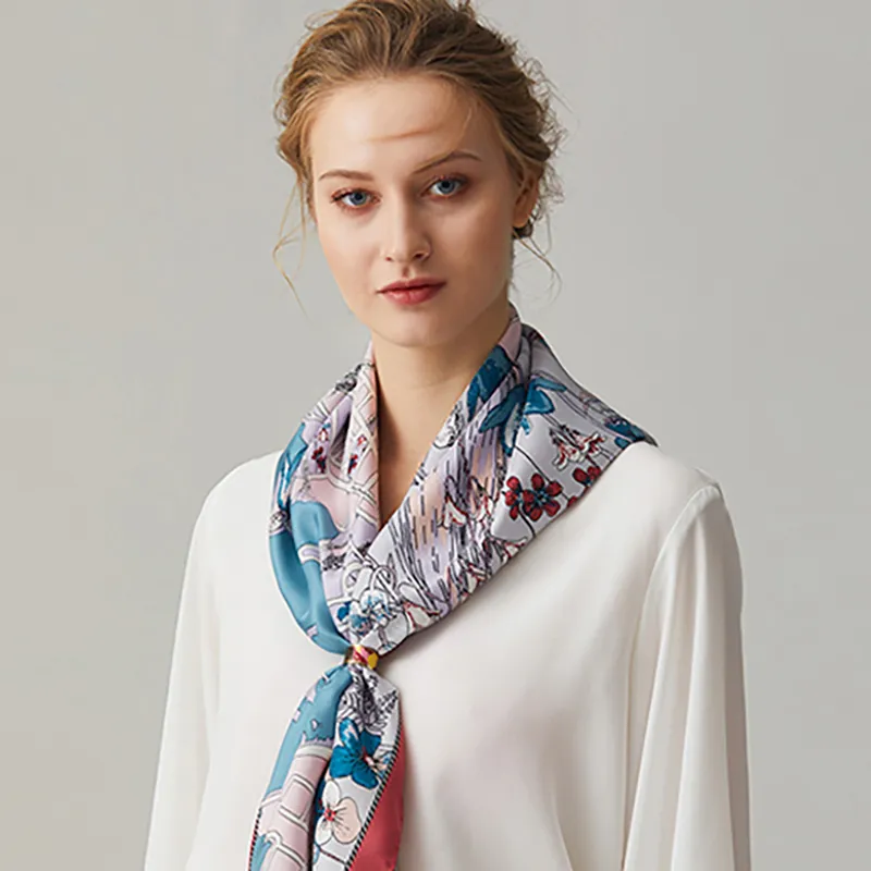 MARJAKURKI Silk Large Scarf Women's-9