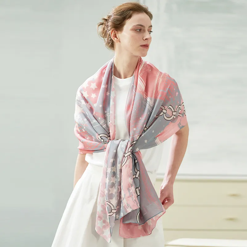 MARJAKURKI Silk Long Scarf Women's-2