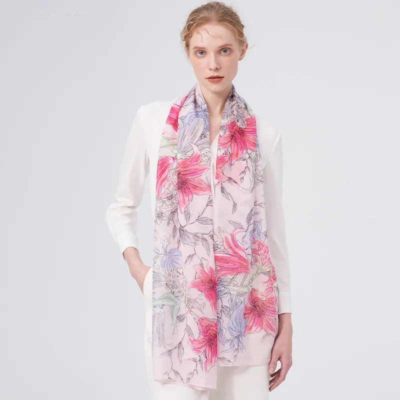 MARJAKURKI Silk Scarves Women's-4