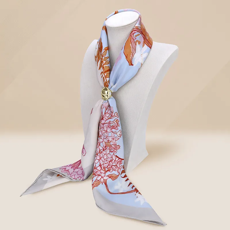 MARJAKURKI Silk Large Scarf Women's-3