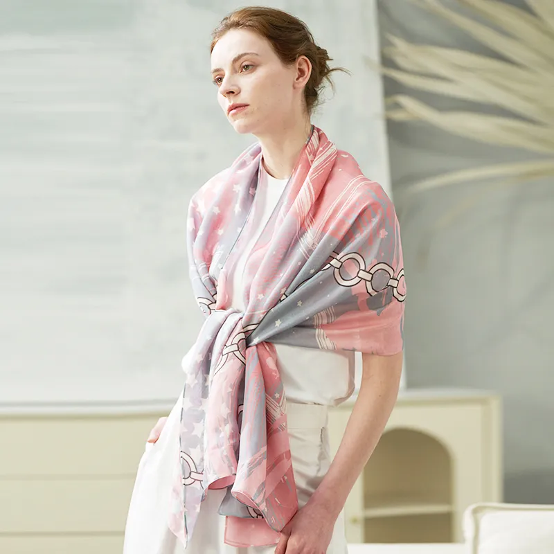 MARJAKURKI Silk Long Scarf Women's-3