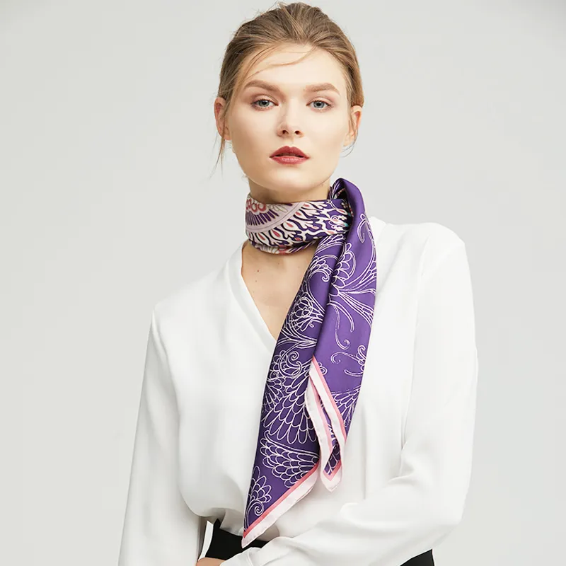 MARJAKURKI Silk Large Scarf Women's-2