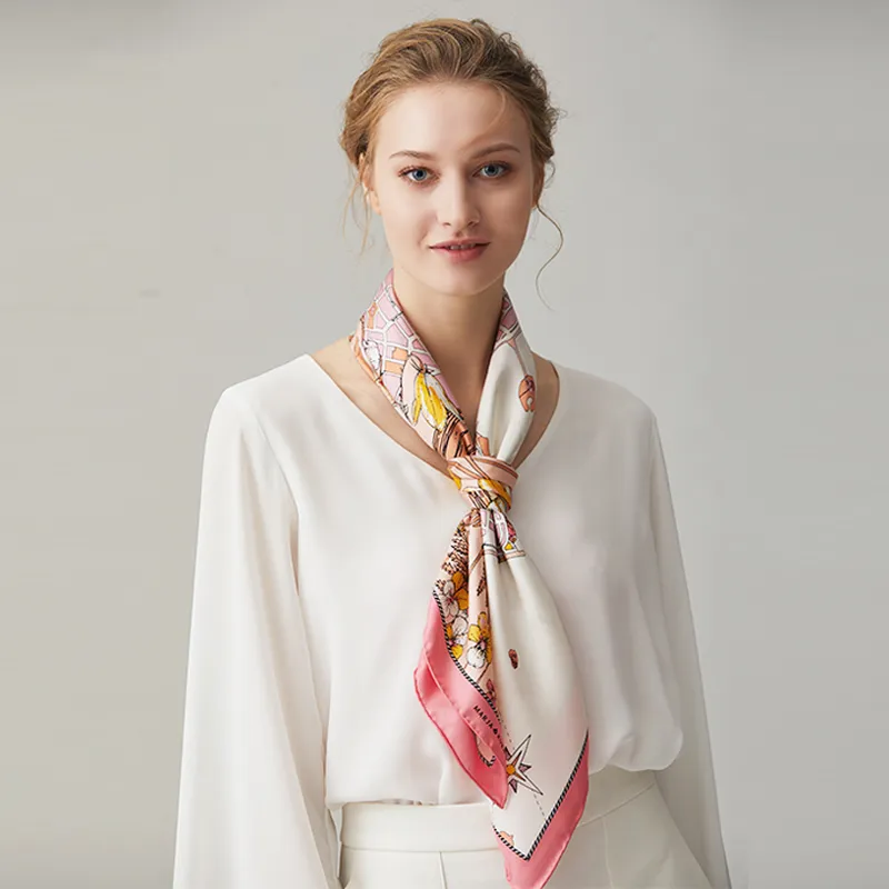 MARJAKURKI Silk Large Scarf Women's-2