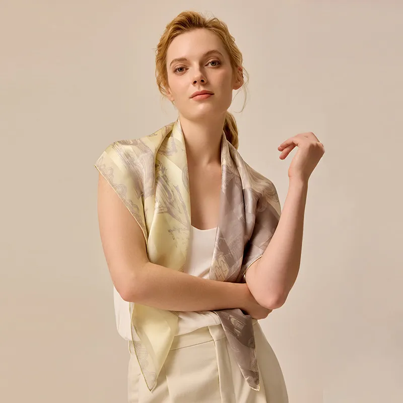 MARJAKURKI Silk Large Scarf Women's-1