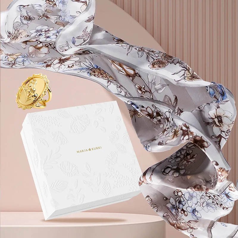 MARJAKURKI Silk Long Scarf Women's-2