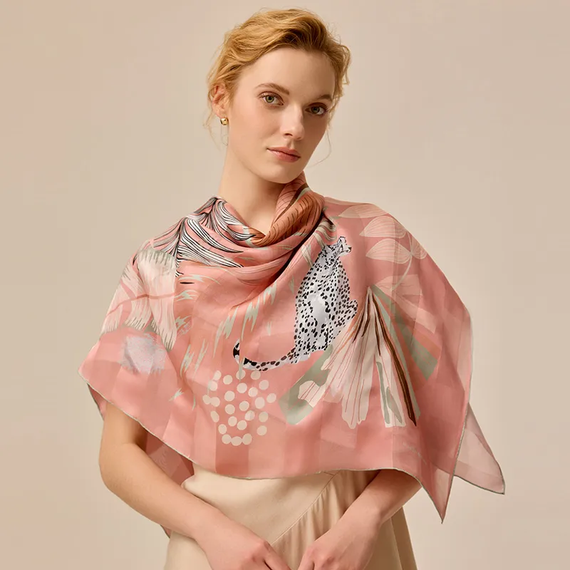 MARJAKURKI Silk Large Scarf Women's-2