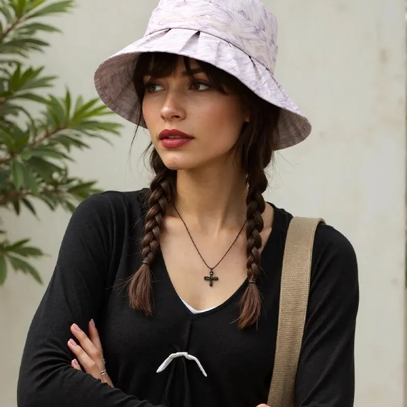 MARJAKURKI Lyocell Sun Protection Hats Women's-5