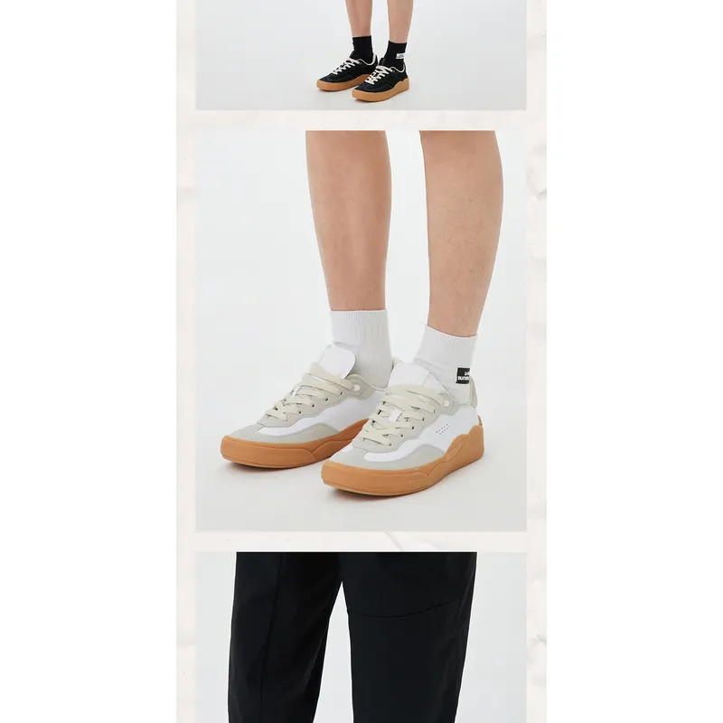 LiNing Skategeneral Low-Top Skateboard Shoes Men's Snow Egg Milk Gray-5