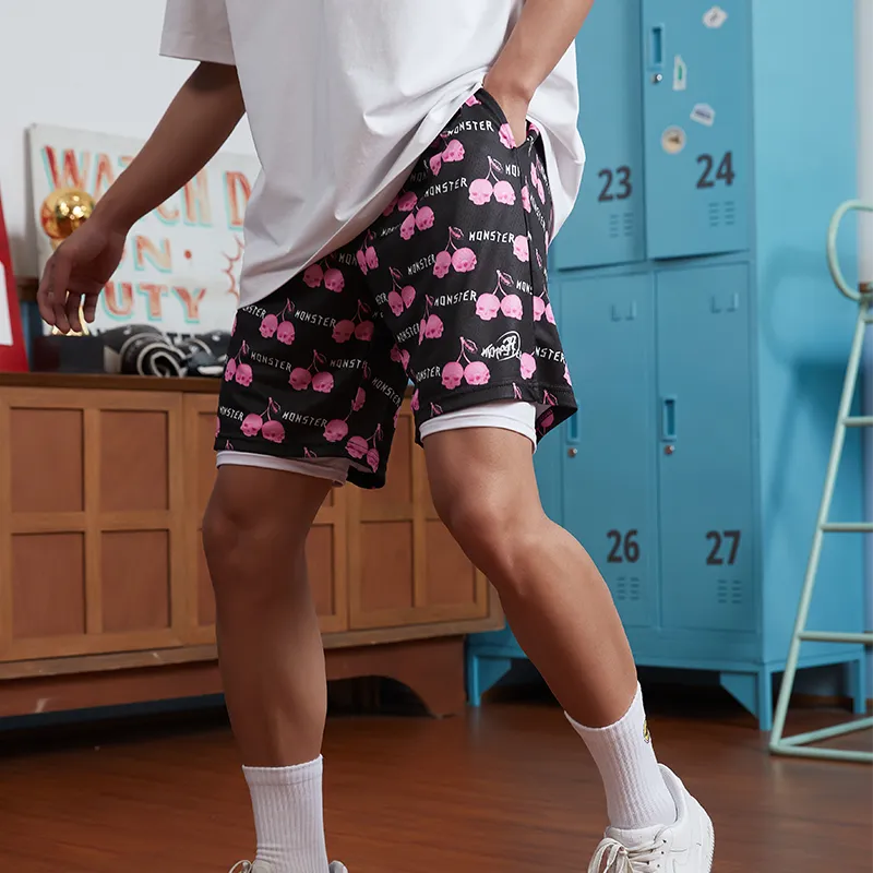 TIP OFF Casual Shorts Unisex Pink Ghost-3