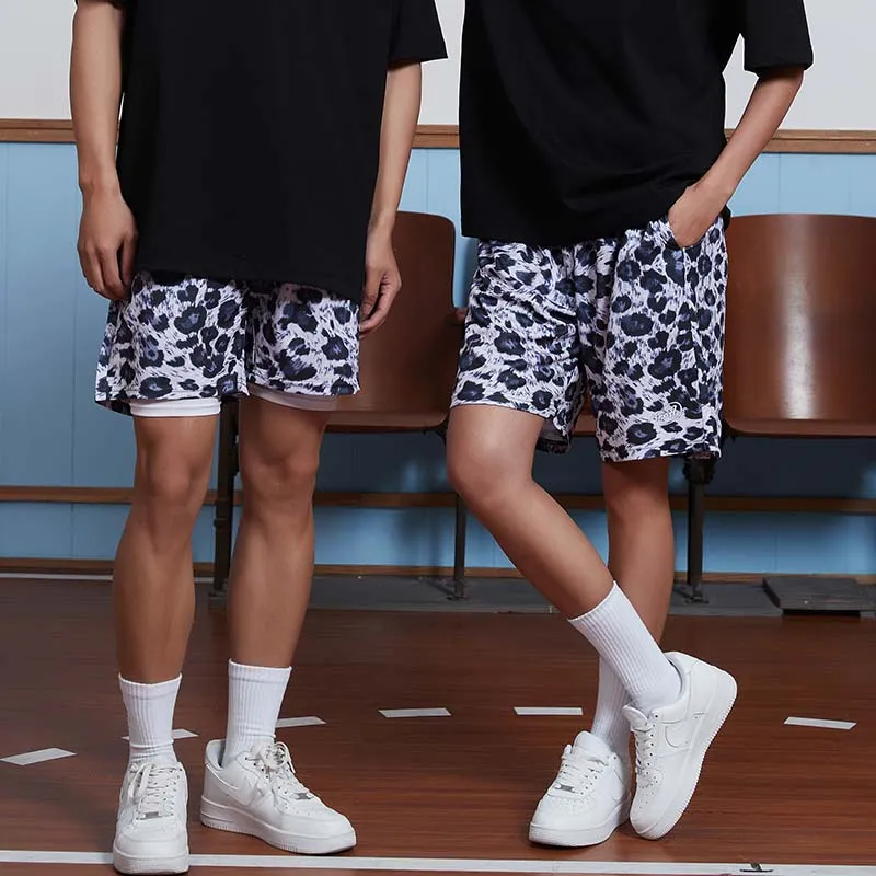 TIP OFF Casual Shorts Unisex Leopard Shadow-2