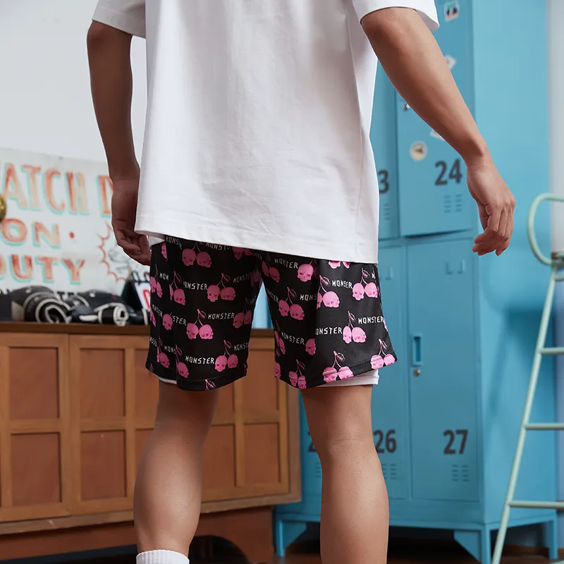 TIP OFF Casual Shorts Unisex Pink Ghost-4