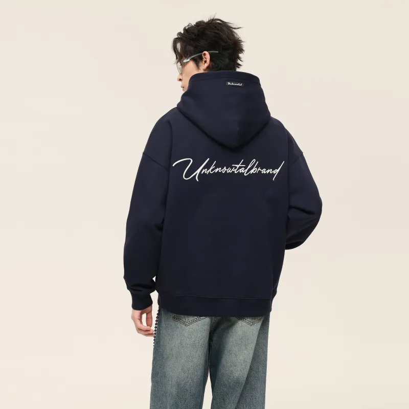 UNKNOWTAL Sweatshirt Hoodie Unisex Navy Blue-3