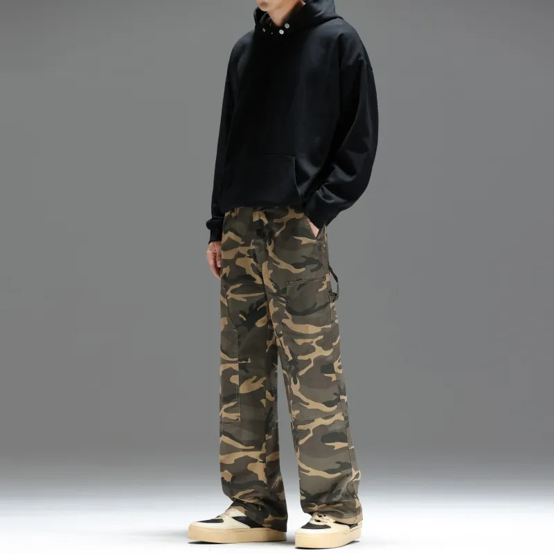 UNKNOWTAL Casual Pants Unisex Army Green Camouflage-6