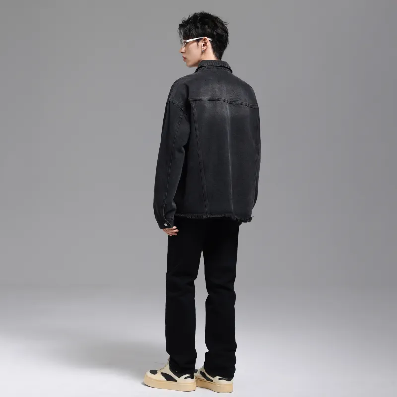 UNKNOWTAL Denim Jacket Unisex Black Gray-7
