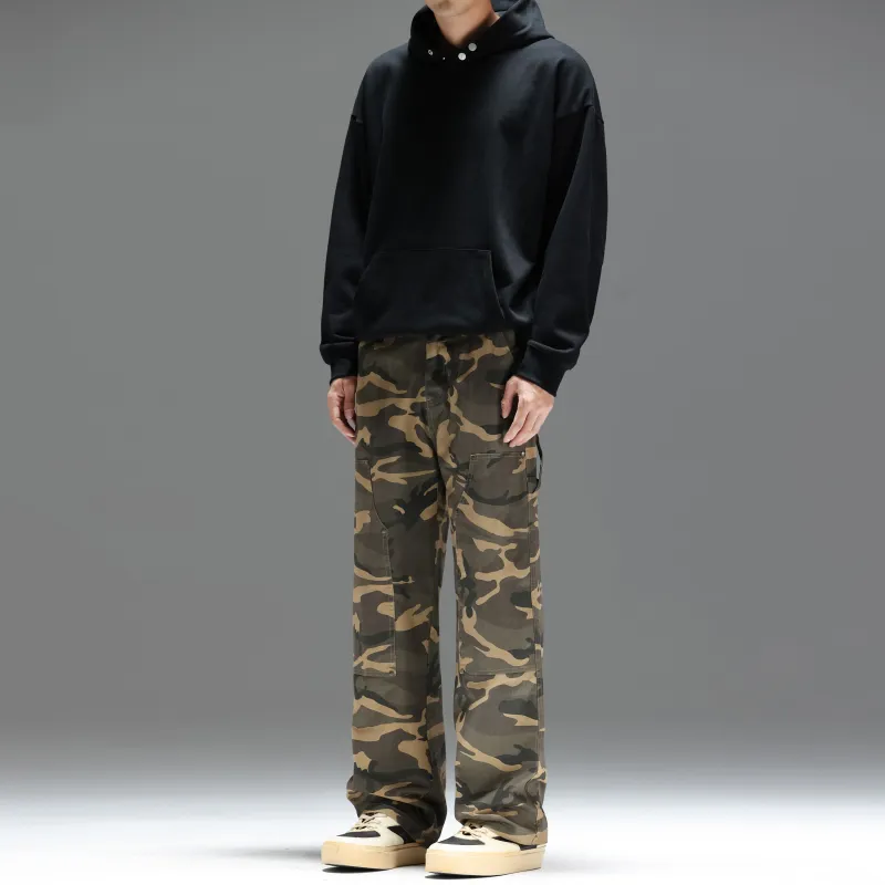 UNKNOWTAL Casual Pants Unisex Army Green Camouflage-2