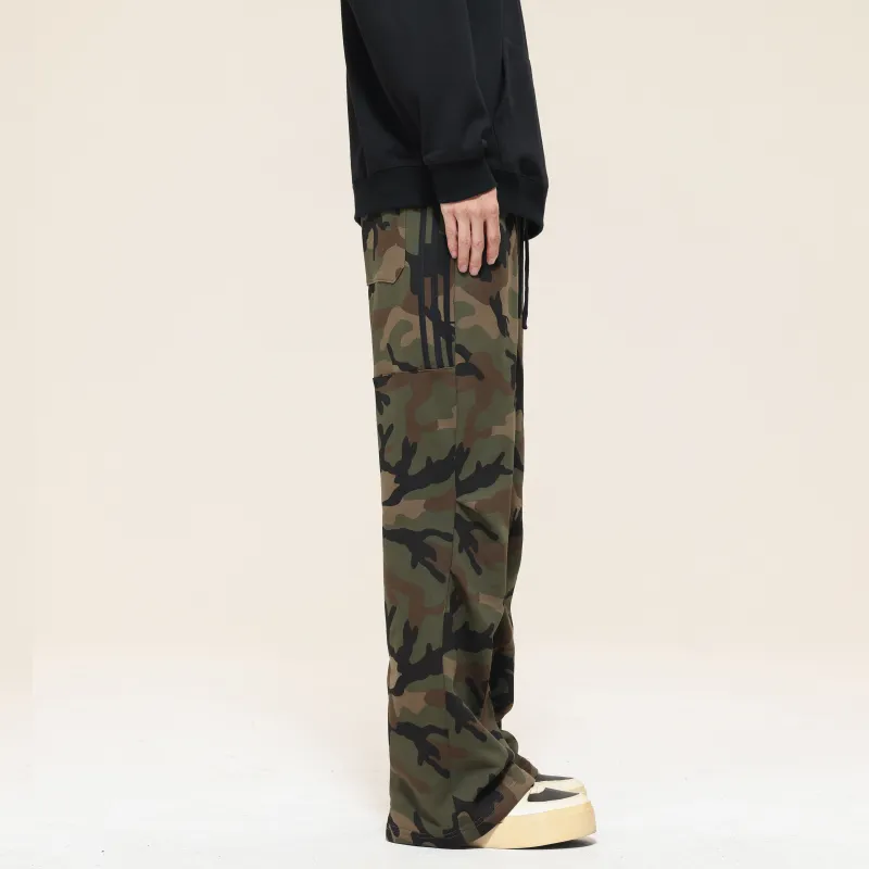 UNKNOWTAL Casual Pants Unisex Army Green Camouflage-5