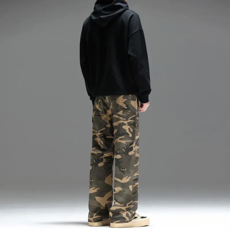 UNKNOWTAL Casual Pants Unisex Army Green Camouflage-7