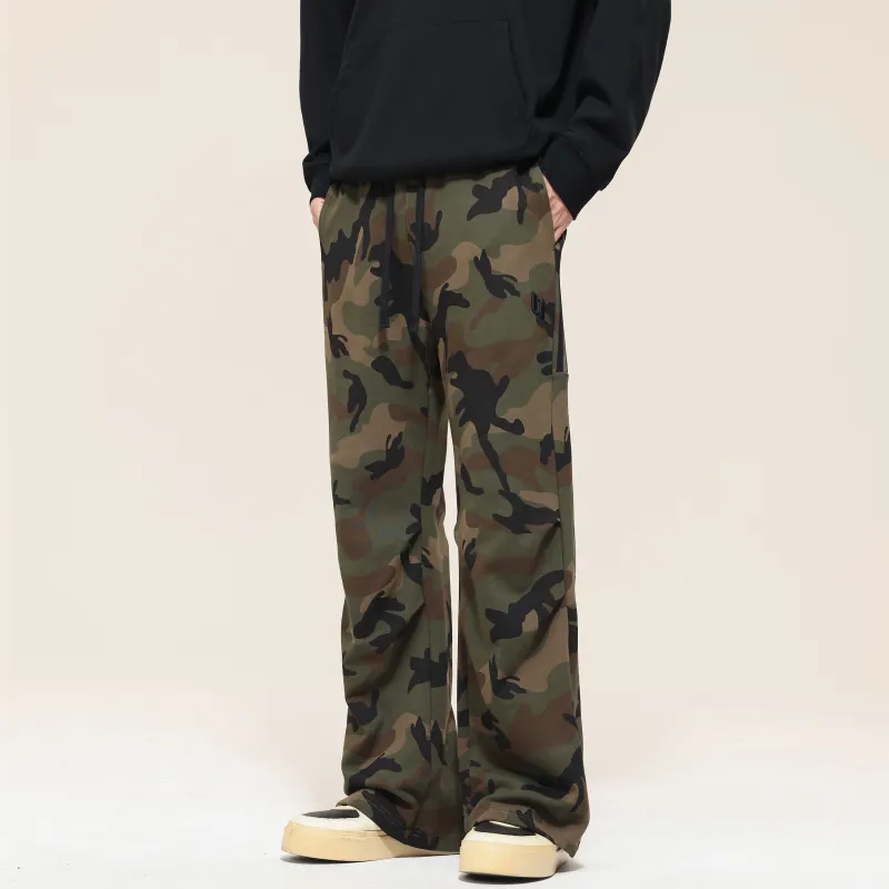 UNKNOWTAL Casual Pants Unisex Army Green Camouflage-6
