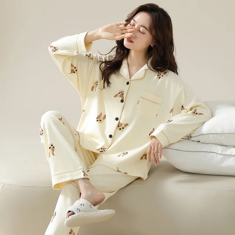 PBENO PD Home Water Pajama Set Unisex Black Beige Yellow-14