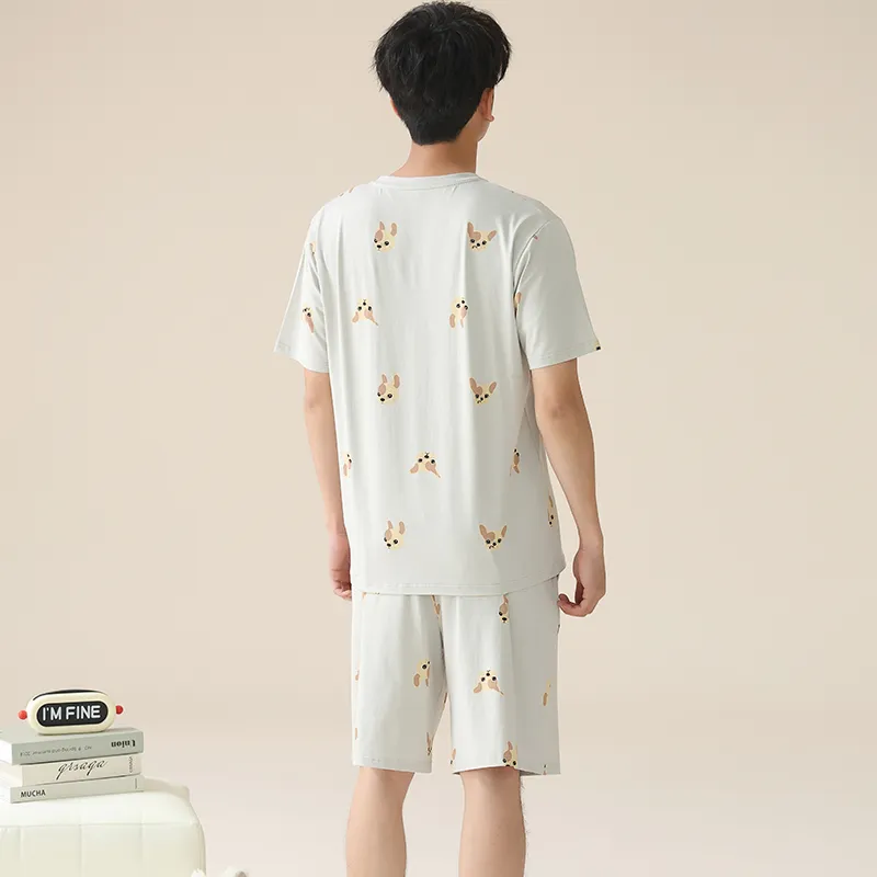 PBENO PD Pajama Set Men's Light Gray-1