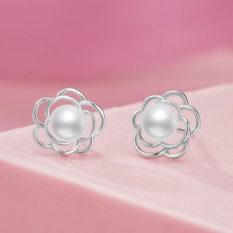 LAOMIAO Pearl Stud Earrings Women's-3