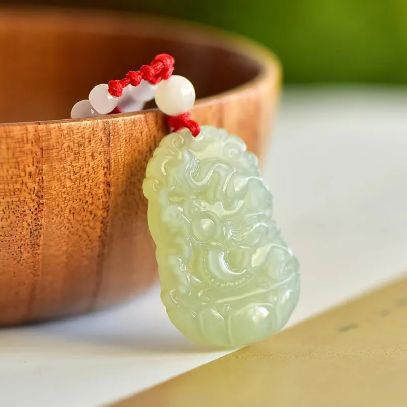 LAOMIAO Hetian Jade Pendants Unisex Green Jade-6