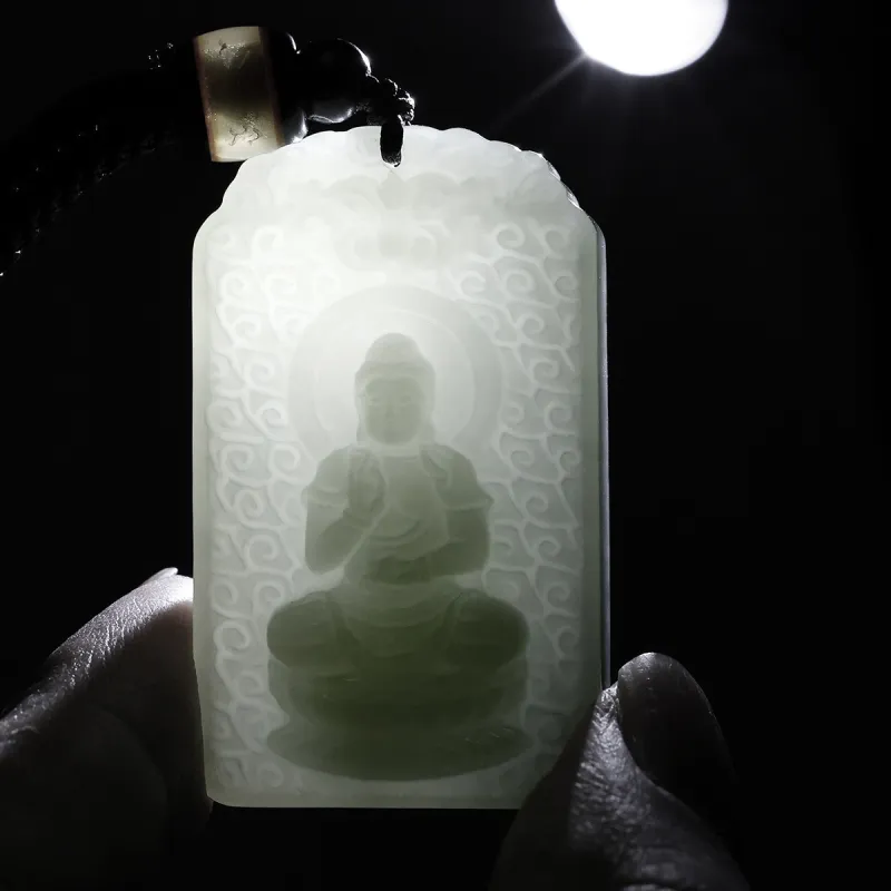LAOMIAO Hetian Jade Pendants Green Jade Women's-7