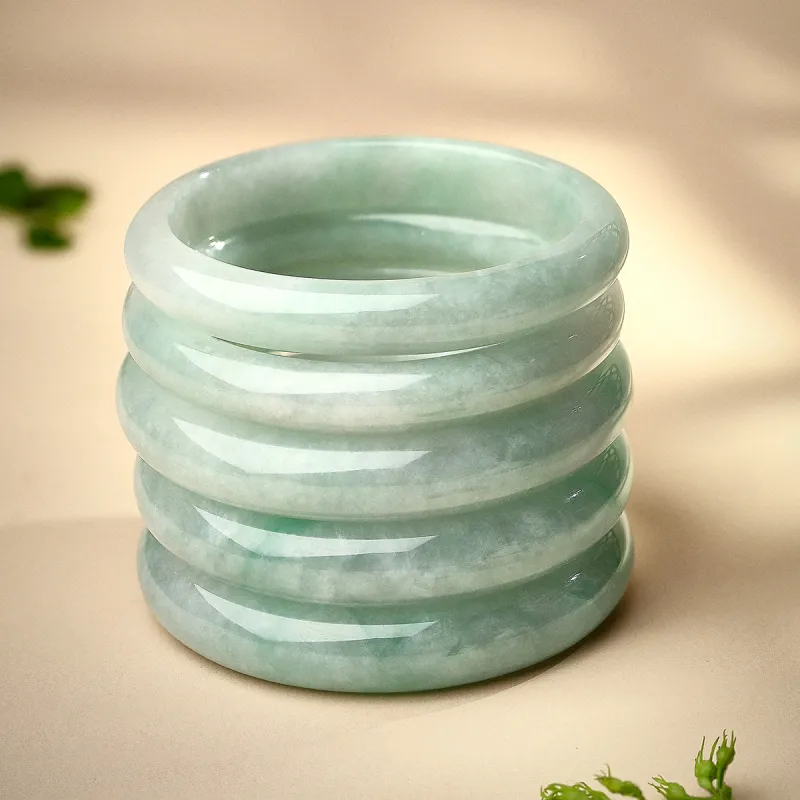 LAOMIAO Bean Type Jadeite Imperial Noble Lady Bangle Women's-10