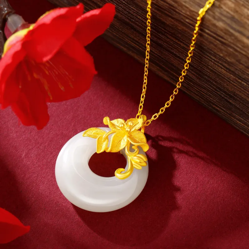 LAOMIAO Pendants Pale Greenish White Jade Women's-5