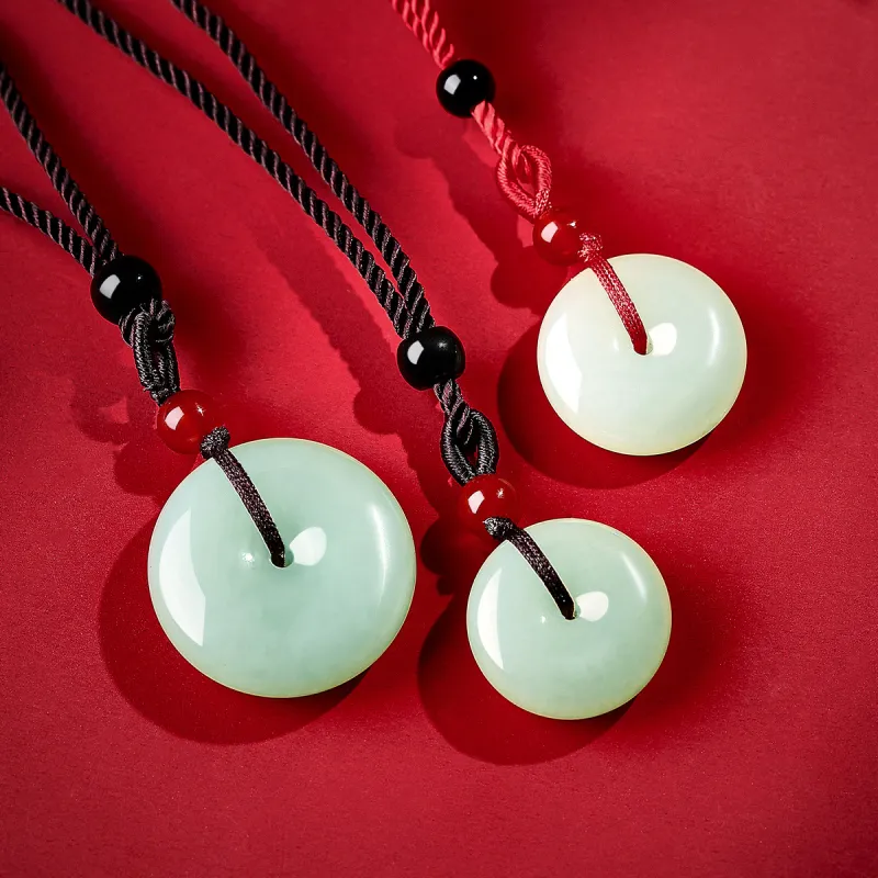 LAOMIAO Pendants Pale Greenish White Jade Unisex-11