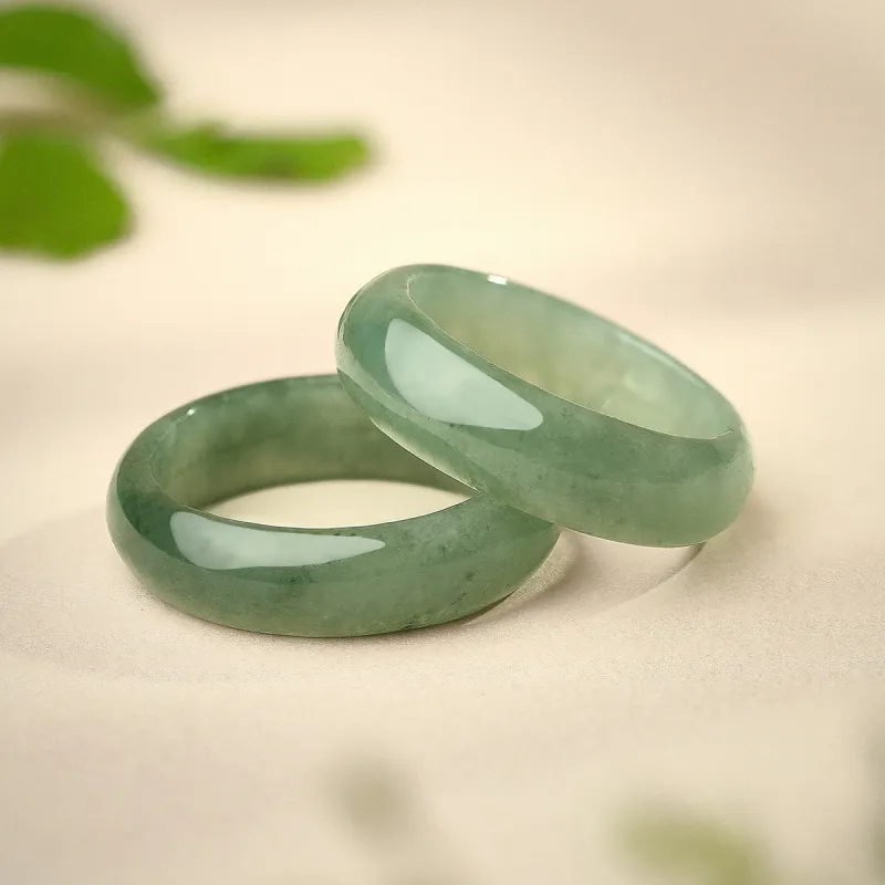 LAOMIAO Bean Type Jadeite Rings Unisex-2