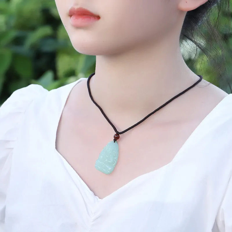 LAOMIAO Pendants Pale Greenish White Jade Women's-4