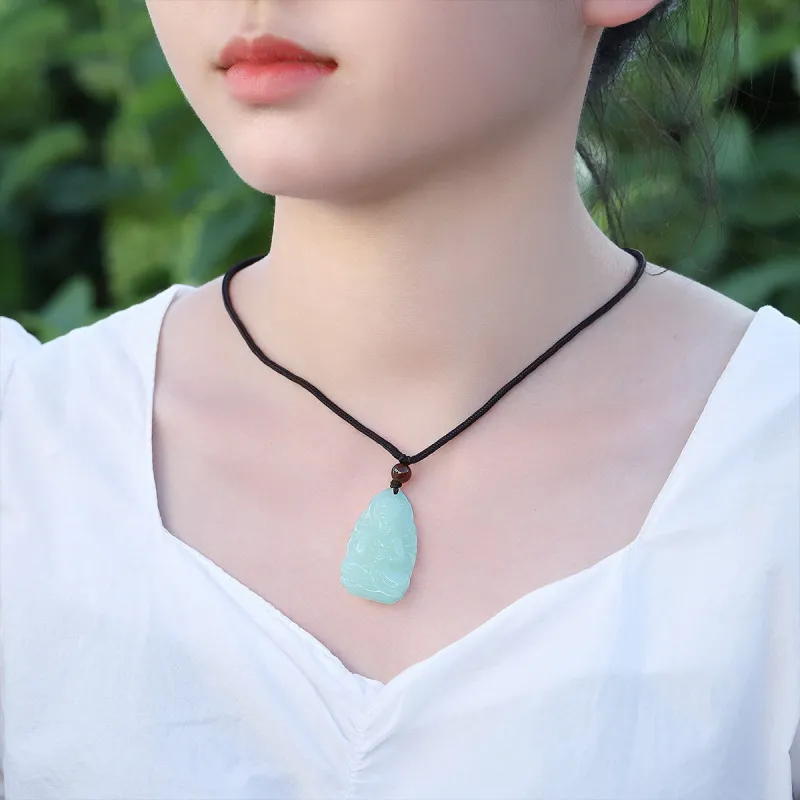 LAOMIAO Pendants Pale Greenish White Jade Women's-3