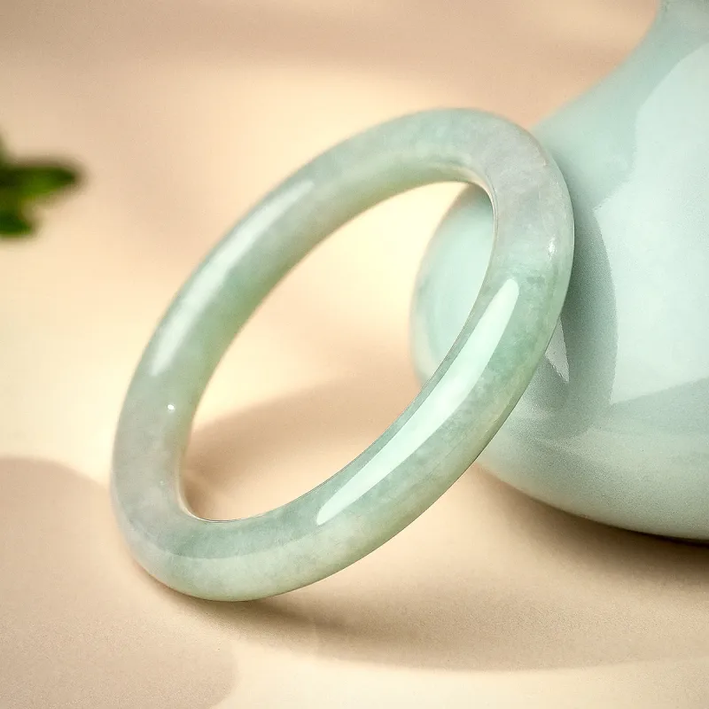 LAOMIAO Bean Type Jadeite Imperial Noble Lady Bangle Women's-17