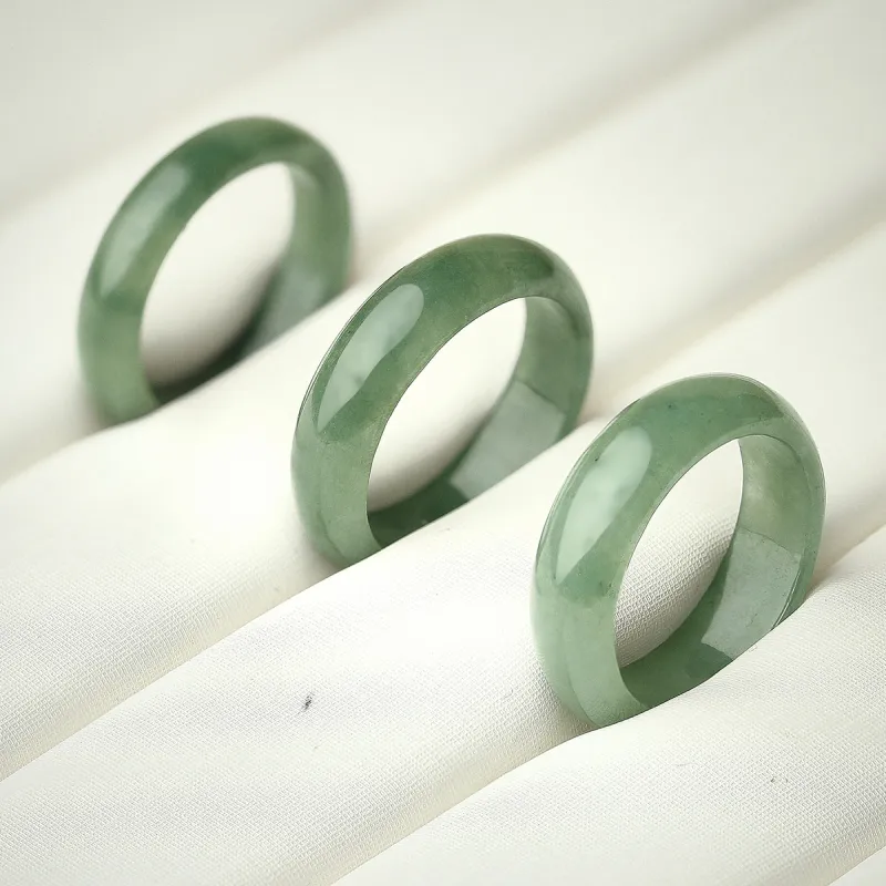 LAOMIAO Bean Type Jadeite Rings Unisex-15